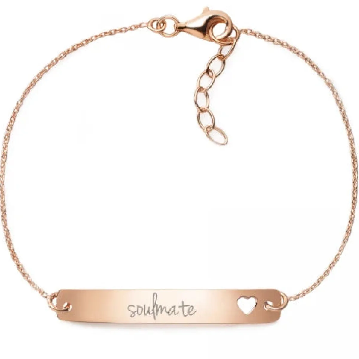 Schmuckladen Armband mit Gravur "soulmate" - 925 Sterlingsilber | Rückseite individ^ Armbänder Mit Gravur|Armbänder Mit Gravur