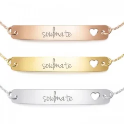 Schmuckladen Armband mit Gravur "soulmate" - 925 Sterlingsilber | Rückseite individ^ Armbänder Mit Gravur|Armbänder Mit Gravur