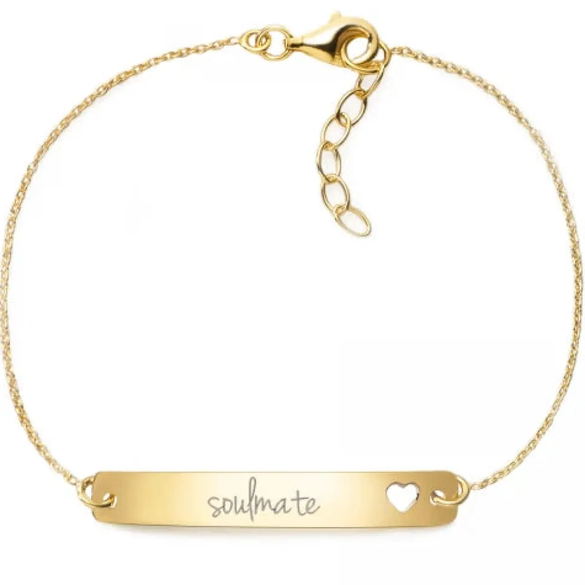 Schmuckladen Armband mit Gravur "soulmate" - 925 Sterlingsilber | Rückseite individ^ Armbänder Mit Gravur|Armbänder Mit Gravur