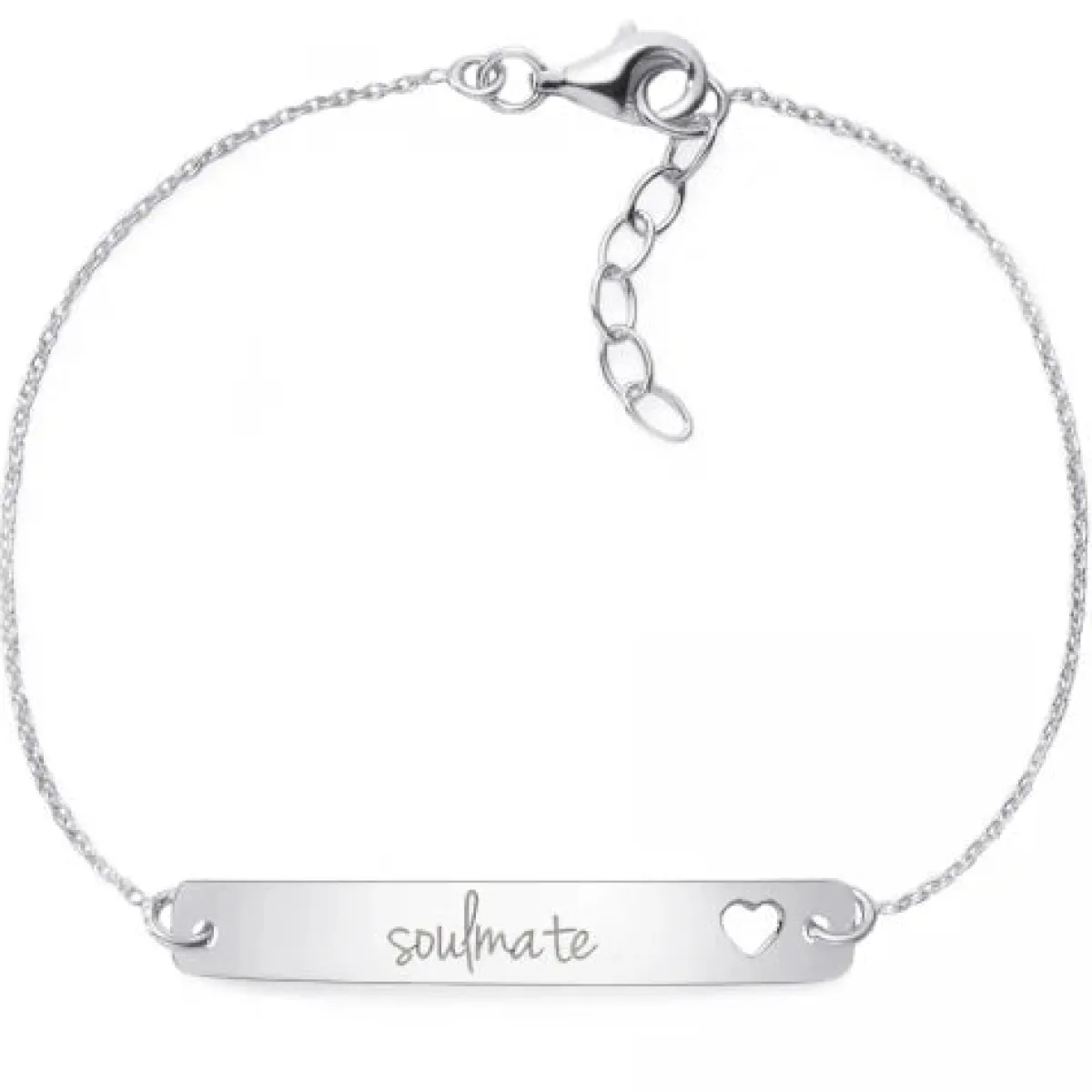 Schmuckladen Armband mit Gravur "soulmate" - 925 Sterlingsilber | Rückseite individ^ Armbänder Mit Gravur|Armbänder Mit Gravur