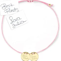 Schmuckladen Armband mit Handschrift-Gravur Harmony - 925 Sterlingsilber^ Stoffarmbänder|Eigene Handschrift Als Gravur