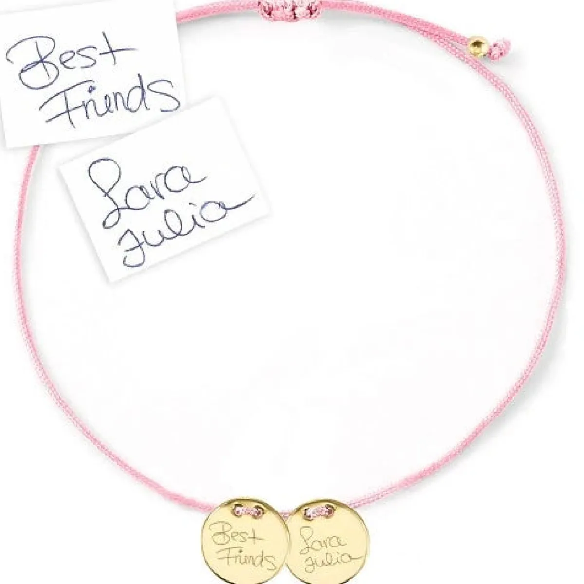 Schmuckladen Armband mit Handschrift-Gravur Harmony - 925 Sterlingsilber^ Stoffarmbänder|Eigene Handschrift Als Gravur