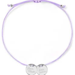 Schmuckladen Armband mit Handschrift-Gravur Harmony - 925 Sterlingsilber^ Stoffarmbänder|Eigene Handschrift Als Gravur