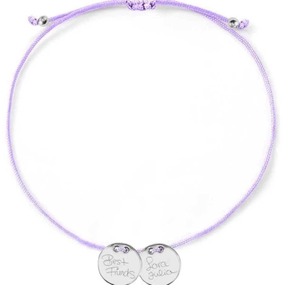 Schmuckladen Armband mit Handschrift-Gravur Harmony - 925 Sterlingsilber^ Stoffarmbänder|Eigene Handschrift Als Gravur