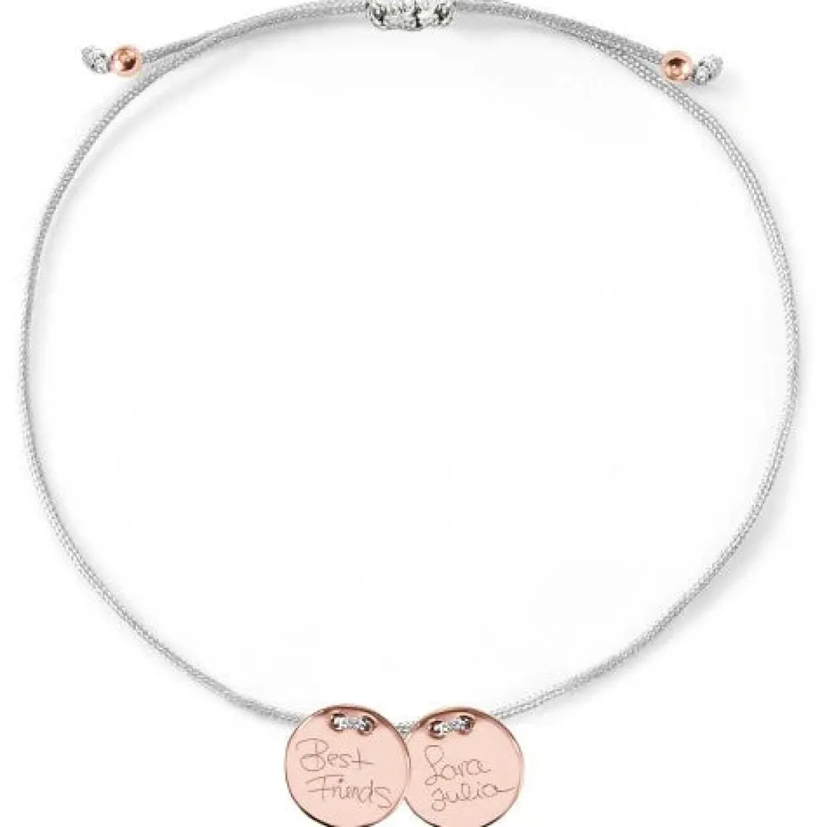 Schmuckladen Armband mit Handschrift-Gravur Harmony - 925 Sterlingsilber^ Stoffarmbänder|Eigene Handschrift Als Gravur