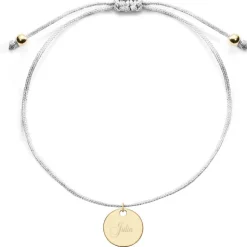 Schmuckladen Armband mit runder Gravurplatte | individuell gravierbar^ Muttertag|Edelstahl Armbänder