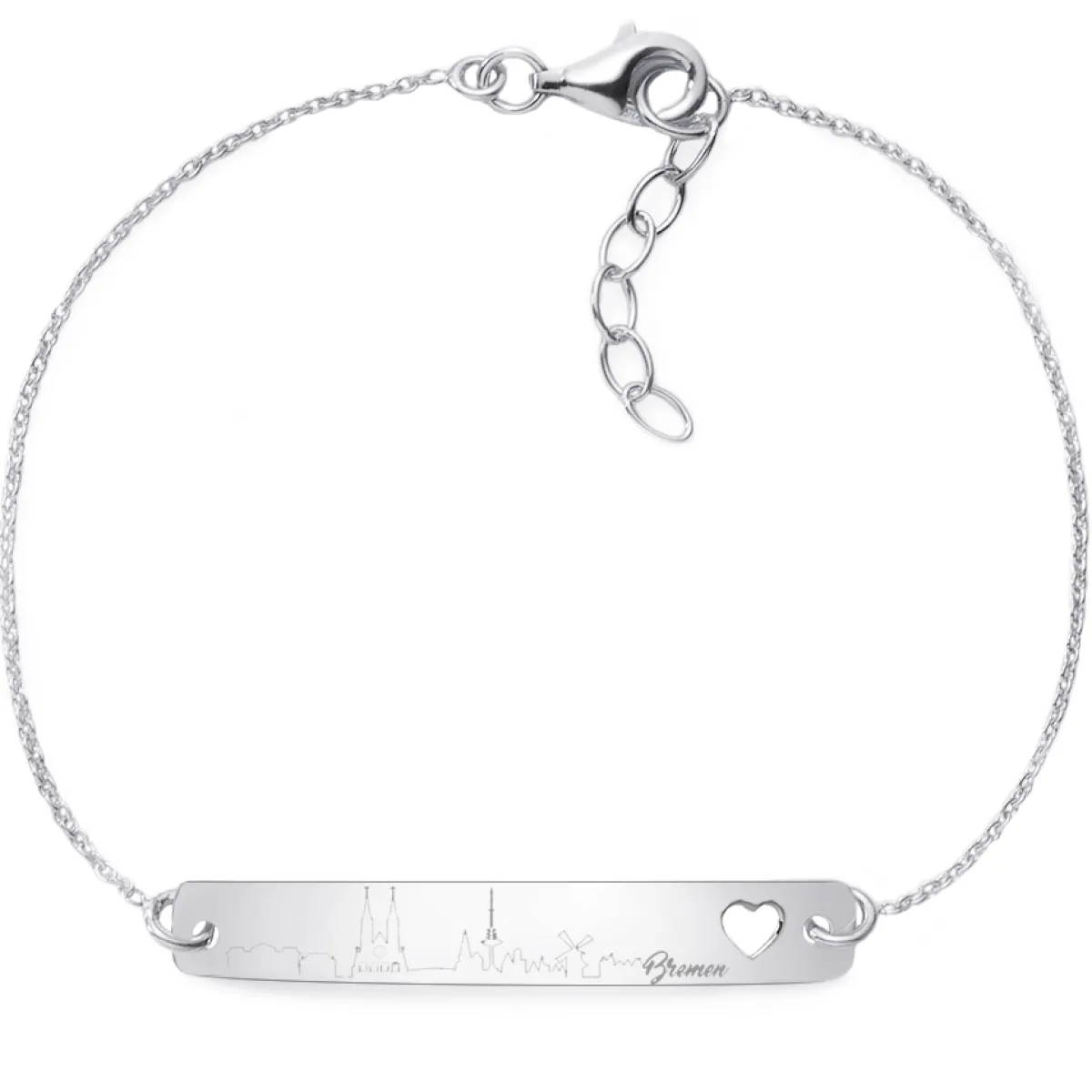 Schmuckladen Armband mit Silhouette "Deiner Stadt" | 925 Sterlingsilber^ Armbänder Mit Gravur|Armbänder Mit Gravur