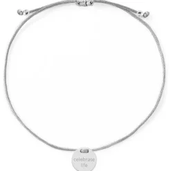 Schmuckladen Armband "celebrate life" mit Rückseitengravur - 925 Sterlingsilber^ Stoffarmbänder|Armbänder Mit Gravur
