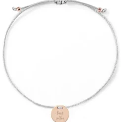 Schmuckladen Armband "first coffee"^ Stoffarmbänder|Armbänder Mit Gravur