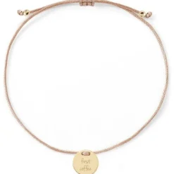 Schmuckladen Armband "first coffee"^ Stoffarmbänder|Armbänder Mit Gravur