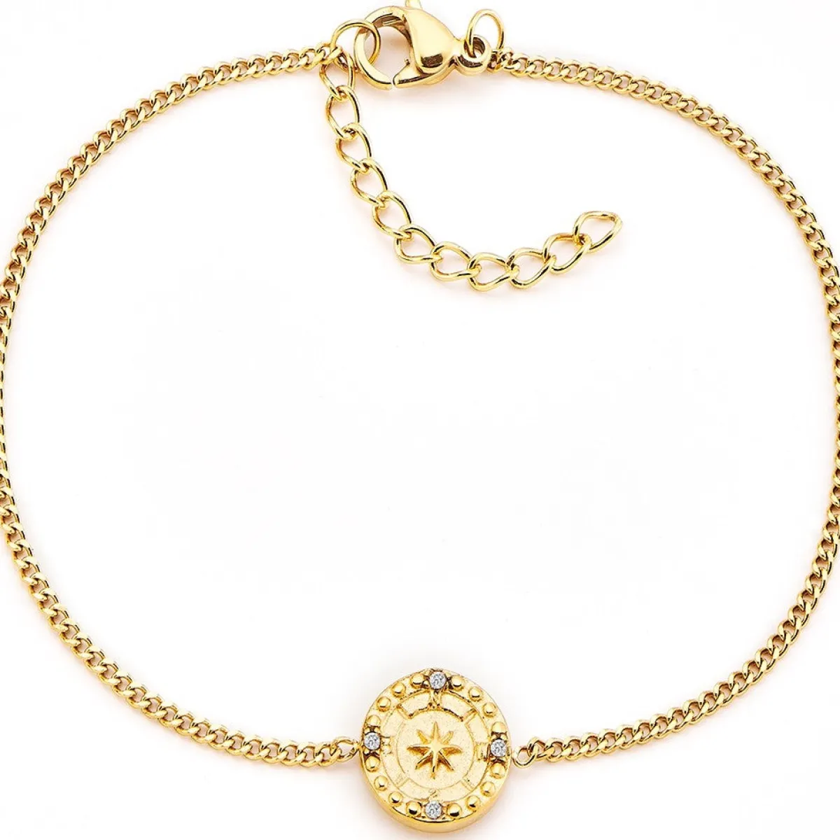 Schmuckladen Armband Sternenkompass mit Zirkonia - individuell gravierbar^ Edelstahl Armbänder|Schmuck