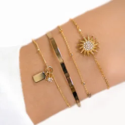 Schmuckladen Armband Sunburst mit Zirkonia^ Edelstahl Armbänder|Schmuck