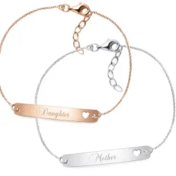 Schmuckladen Armband-Set "Mother & Daughter" - 925 Sterlingsilber^ Armbänder Mit Gravur|Armbänder Mit Gravur