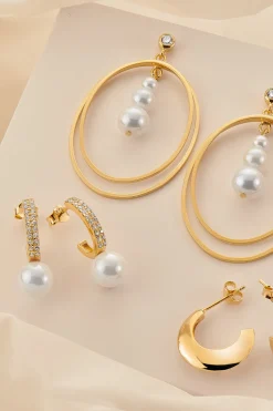 Schmuckladen Creole mit Zirkonia und Perle^ Weihnachten|Schmuck