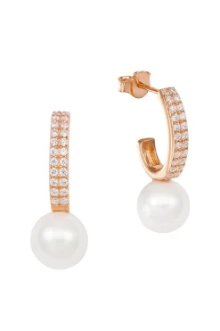 Schmuckladen Creole mit Zirkonia und Perle^ Weihnachten|Schmuck