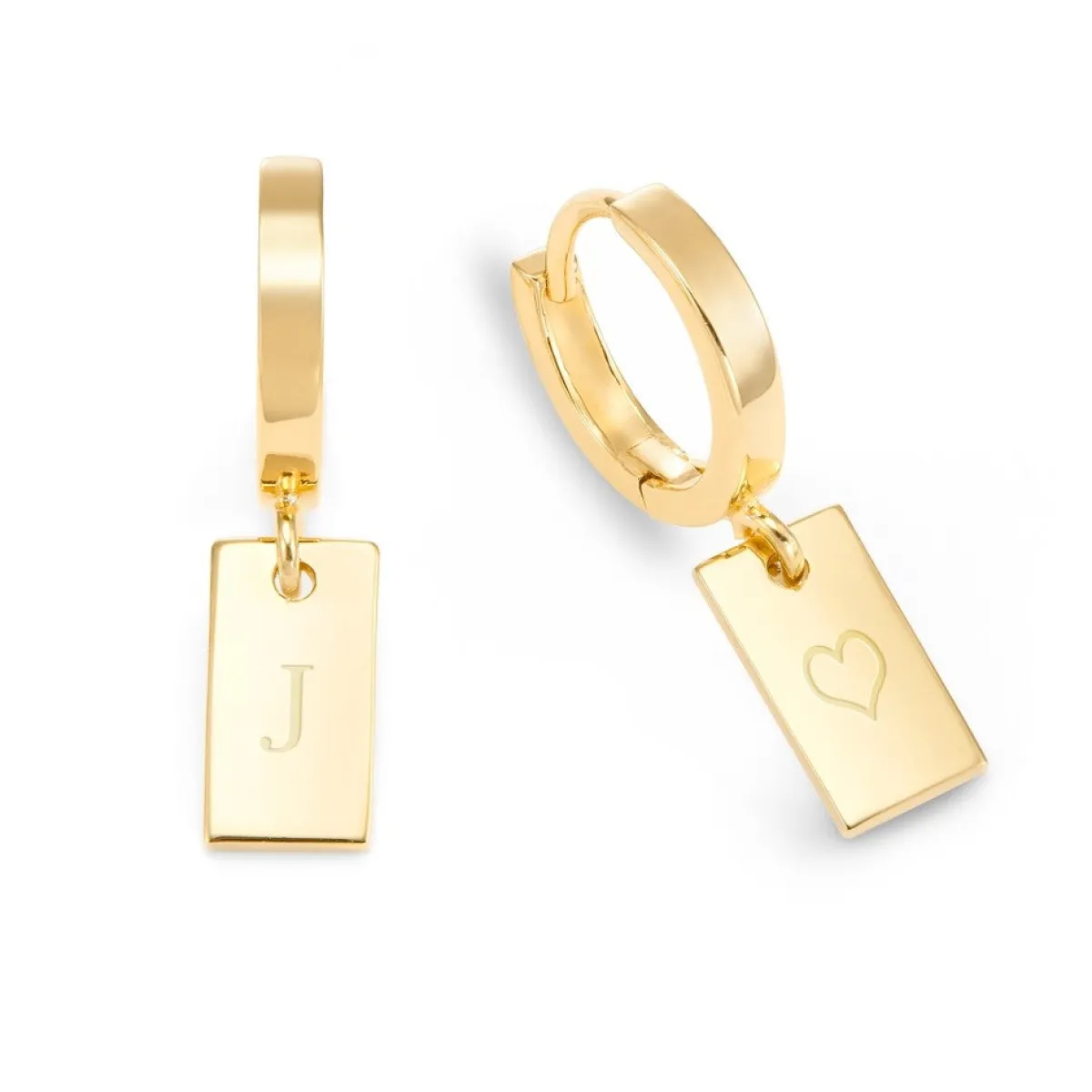 Schmuckladen Creolen Blanco mit gravierbarem Anhänger - 925 Sterlingsilber^ Creolen|Schmuck