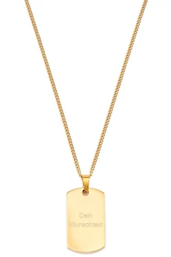 Schmuckladen Dog-Tag Halskette Square gravierbar | Edelstahl^ Weihnachten|Schmuck