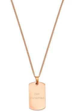 Schmuckladen Dog-Tag Halskette Square gravierbar | Edelstahl^ Weihnachten|Schmuck