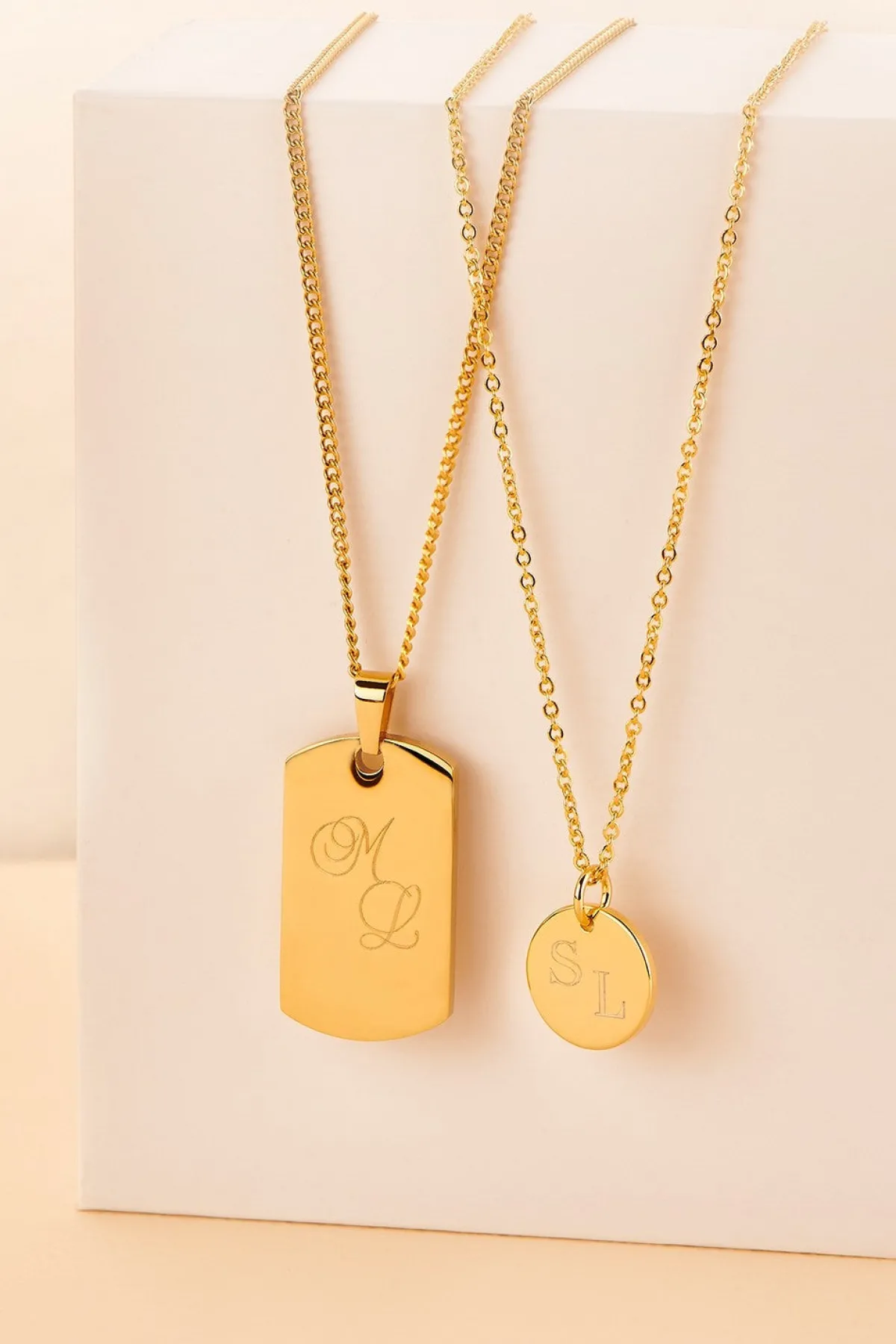 Schmuckladen Dog-Tag Halskette Square gravierbar | Edelstahl^ Weihnachten|Schmuck