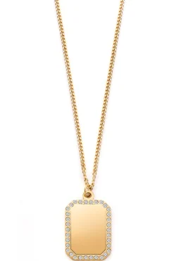 Schmuckladen Dog-Tag Kette Square mit Zirkonia^ Weihnachten|Schmuck