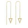 Schmuckladen Durchzieh-Ohrringe Triangle vergoldet 925er Silber Zirkonia^ Ohrhänger|Schmuck