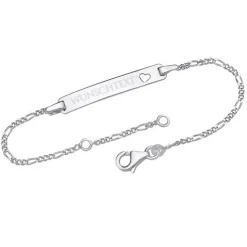 Schmuckladen Figaro Herzarmband mit persönlicher Gravur - 925 Sterlingsilber^ Muttertag|Herzarmbänder