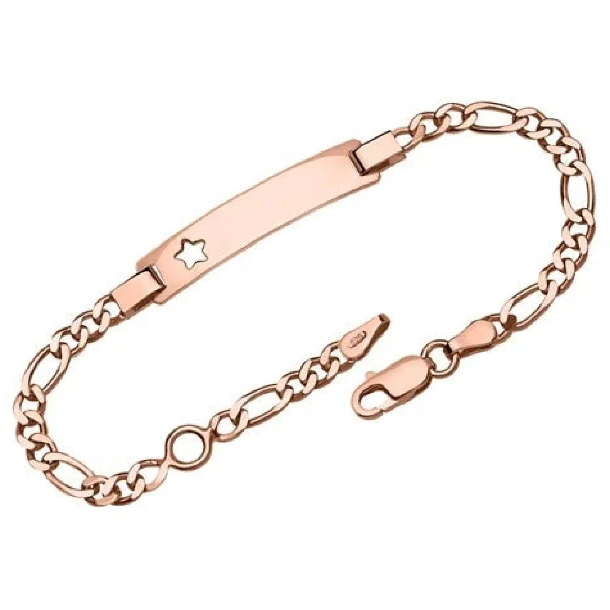 Schmuckladen Figaro Sternarmband mit Gravurplatte rosévergoldet^ Armbänder Mit Gravur|Armbänder Mit Gravur