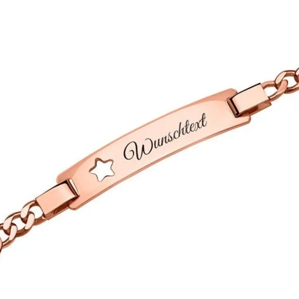 Schmuckladen Figaro Sternarmband mit Gravurplatte rosévergoldet^ Armbänder Mit Gravur|Armbänder Mit Gravur