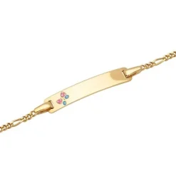 Schmuckladen Figaro-Armband "Schmetterling" mit persönlicher Gravur (375 Gelbgold)^ Echtgoldarmband|Echtgold Armband