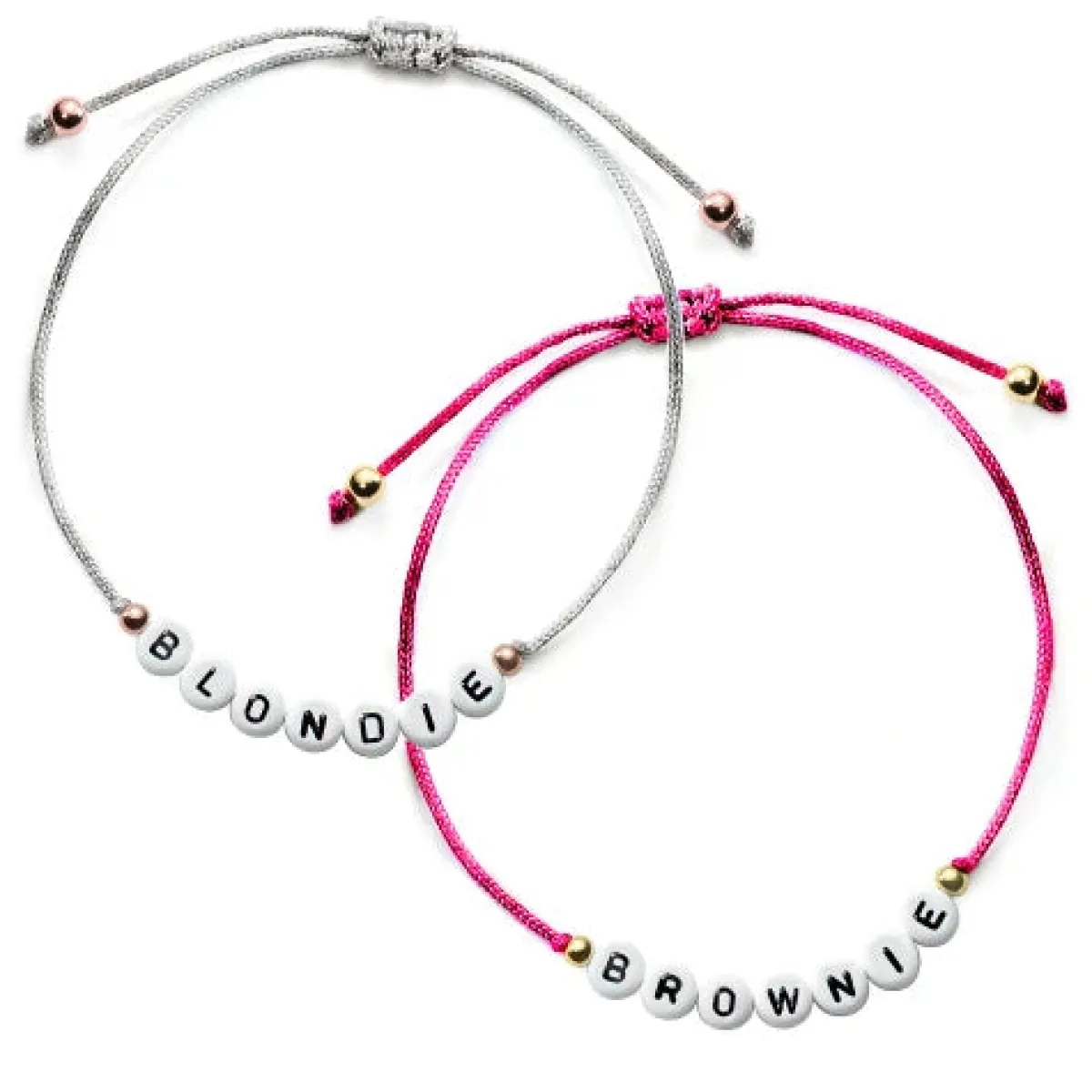 Schmuckladen Freundschaftsarmbänder mit Wunschbuchstaben - 2er Pack^ Namensarmbänder|Schmuck