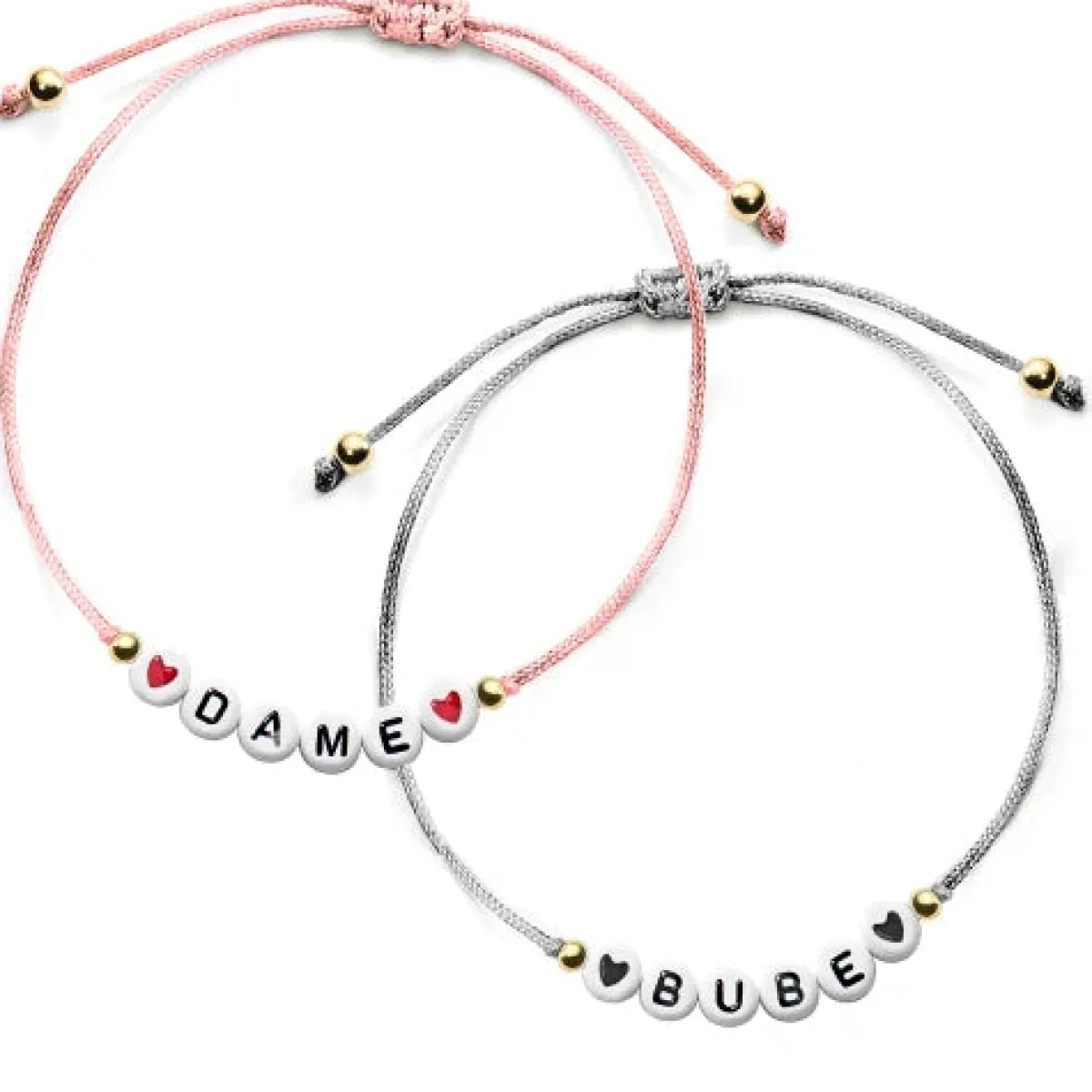Schmuckladen Freundschaftsarmbänder mit Wunschbuchstaben - 2er Pack^ Namensarmbänder|Schmuck