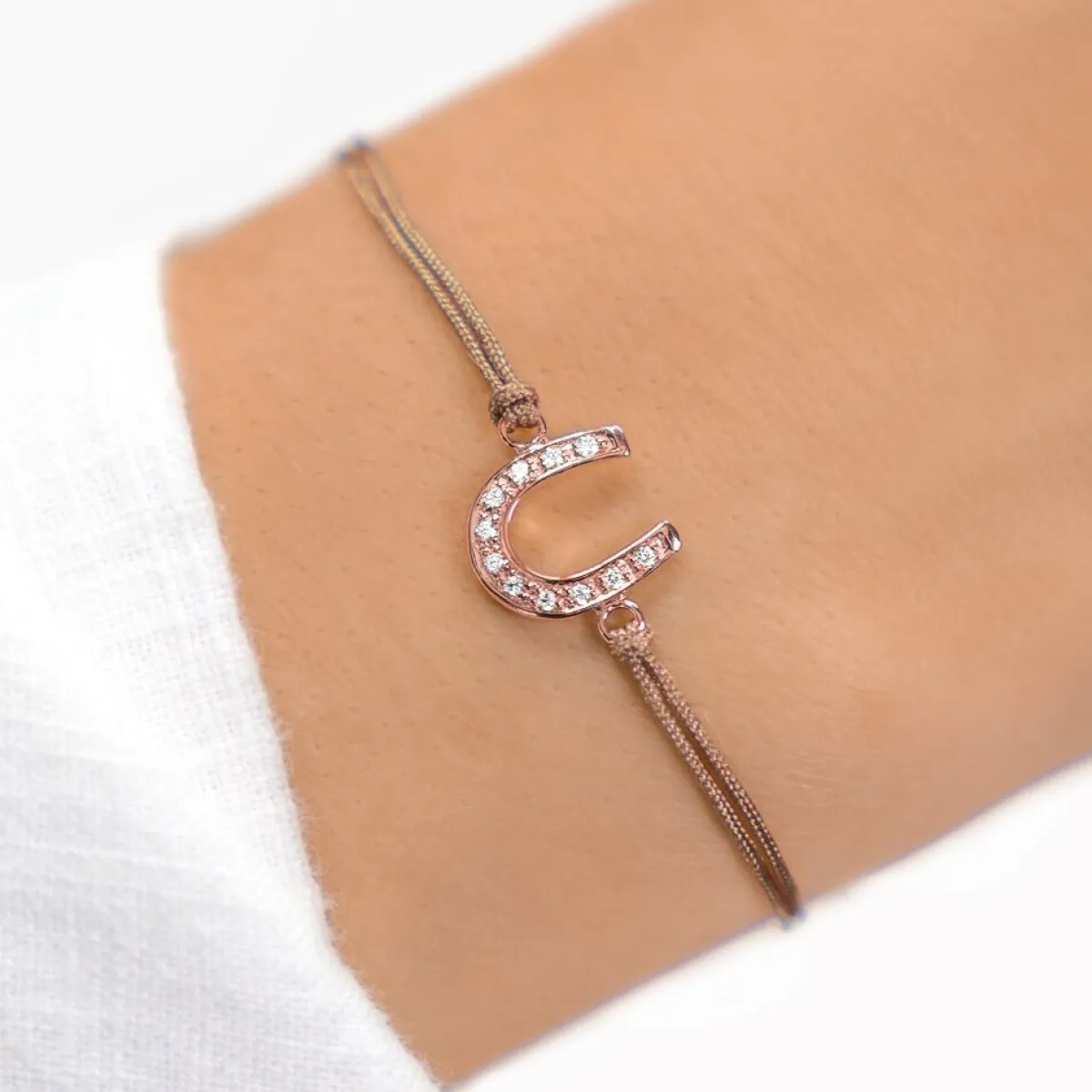 Schmuckladen Glücksbringer-Armband Hufeisen mit Zirkonia - 925 Sterlingsilber^ Weihnachten|Schmuck