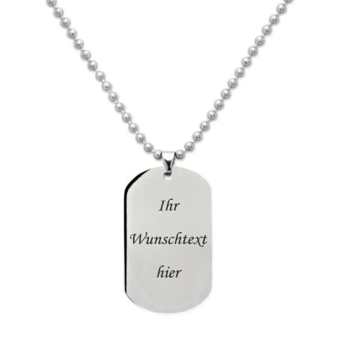 Schmuckladen Gravierbare Dog-Tag Kugelkette - Edelstahl^ Edelstahl Halsketten|Ketten Mit Gravur