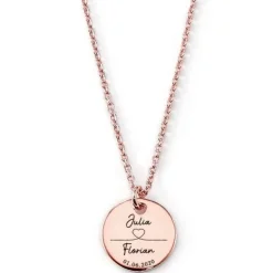 Schmuckladen Gravierbare Halskette Herzlinie mit rundem Anhänger^ Weihnachten|Schmuck