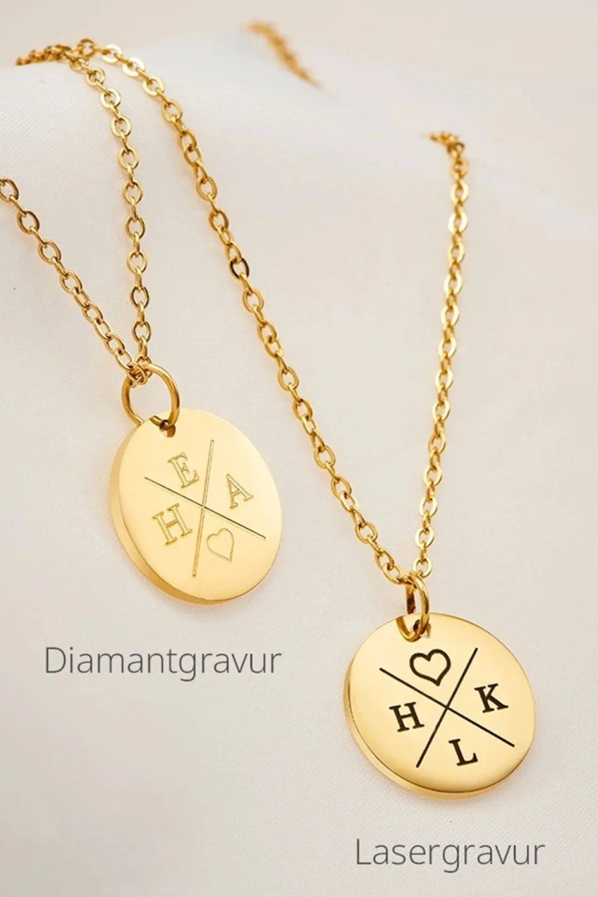 Schmuckladen Gravierbare Halskette Monogramm mit rundem Anhänger^ Weihnachten|Schmuck