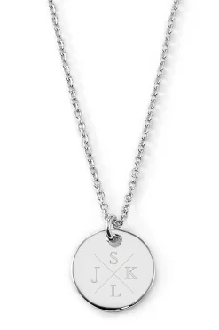Schmuckladen Gravierbare Halskette Monogramm mit rundem Anhänger^ Weihnachten|Schmuck