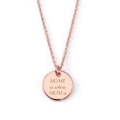 Schmuckladen Gravierbare Halskette "Home is where Mom is" mit rundem Anhänger^ Spruchketten|Ketten Mit Gravur