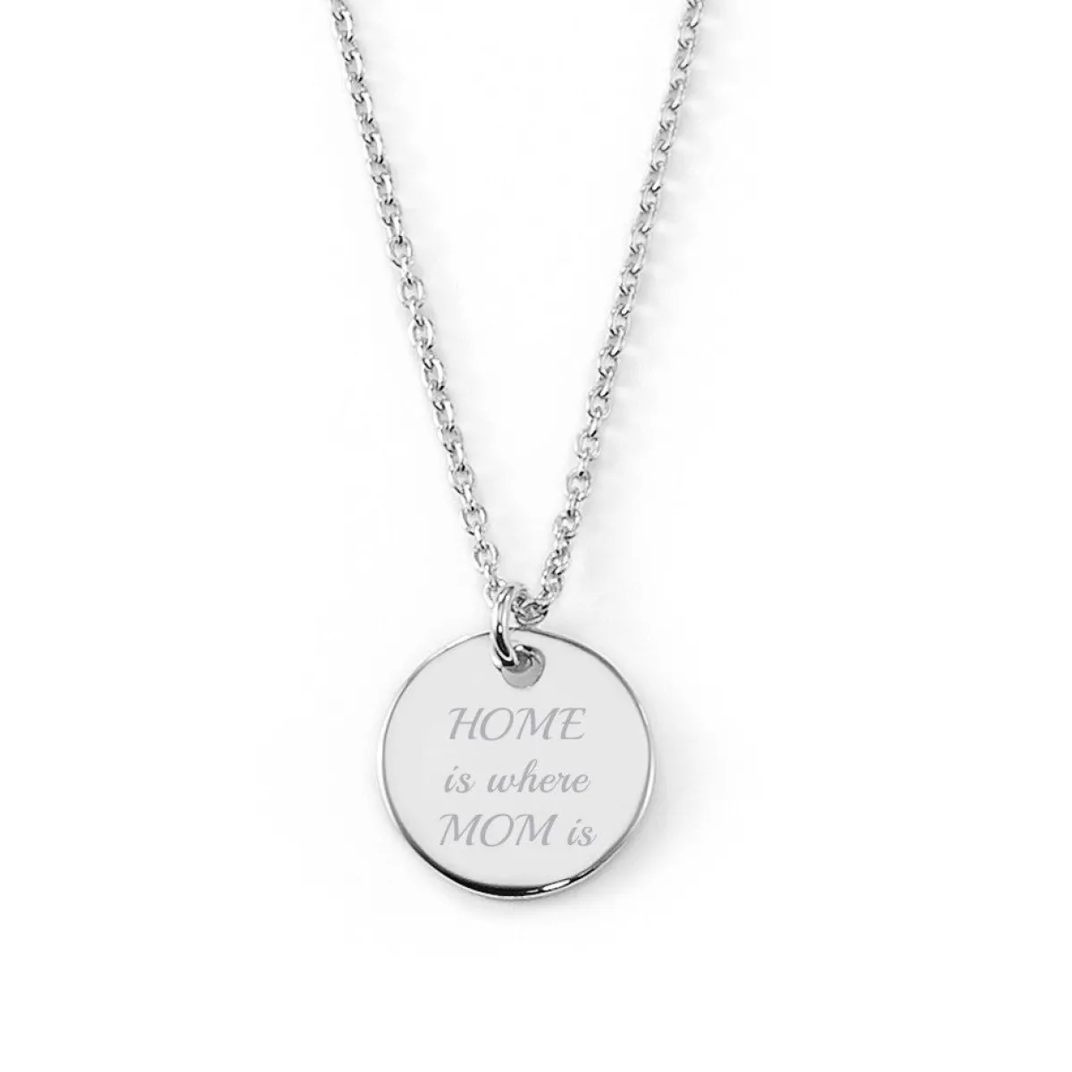 Schmuckladen Gravierbare Halskette "Home is where Mom is" mit rundem Anhänger^ Spruchketten|Ketten Mit Gravur