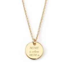 Schmuckladen Gravierbare Halskette "Home is where Mom is" mit rundem Anhänger^ Spruchketten|Ketten Mit Gravur