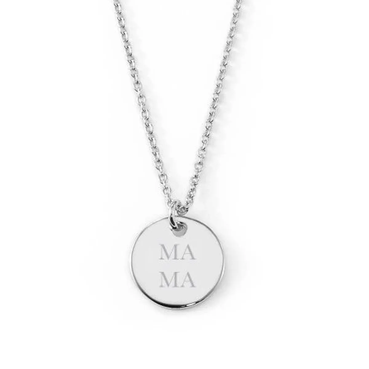 Schmuckladen Gravierbare Halskette "MAMA" mit rundem Anhänger^ Spruchketten|Personalisierter Schmuck Für Mamas