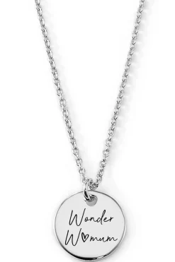 Schmuckladen Gravierbare Halskette "Wonder Womum"^ Spruchketten|Personalisierter Schmuck Für Mamas