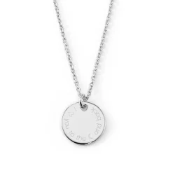 Schmuckladen Gravierbare Halskette "To the moon and back" (rund) mit rundem Anhänge^ Edelstahl Halsketten|Spruchketten