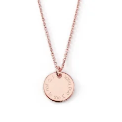Schmuckladen Gravierbare Halskette "To the moon and back" (rund) mit rundem Anhänge^ Edelstahl Halsketten|Spruchketten