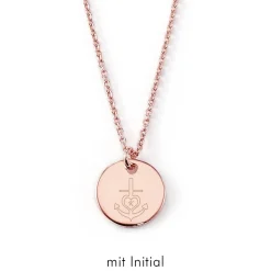 Schmuckladen Gravierbare Halskette "Glaube, Liebe, Hoffnung" mit rundem Anhänger^ Konfirmation|Schmuck