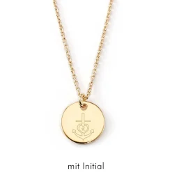 Schmuckladen Gravierbare Halskette "Glaube, Liebe, Hoffnung" mit rundem Anhänger^ Konfirmation|Schmuck