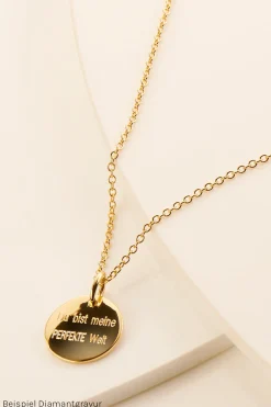 Schmuckladen Gravierbare Halskette "Your Choice" mit rundem Anhänger | Echtgold 585^ Weihnachten|Schmuck