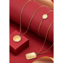 Schmuckladen Gravierbare Halskette Vision mit rundem Anhänger und Zirkonia^ Weihnachten|Schmuck