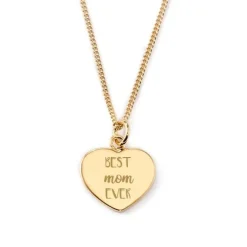 Schmuckladen Gravierbare Herzkette "Best mom ever"^ Muttertag|Herzketten