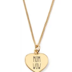 Schmuckladen Gravierbare Herzkette "MOM WOW"^ Muttertag|Herzketten