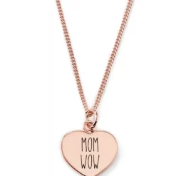 Schmuckladen Gravierbare Herzkette "MOM WOW"^ Muttertag|Herzketten